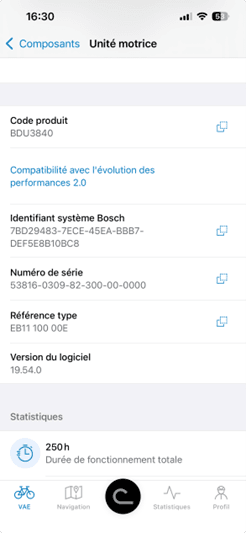 Où trouver le code produit dans l'application bosch