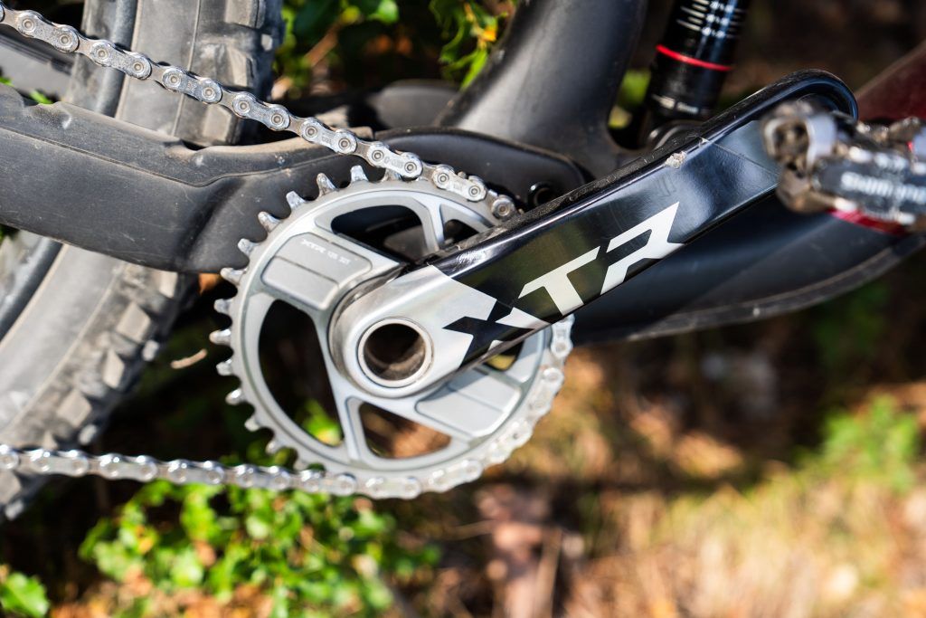 Pédalier du Shimano XTR9200 lors de notre test
