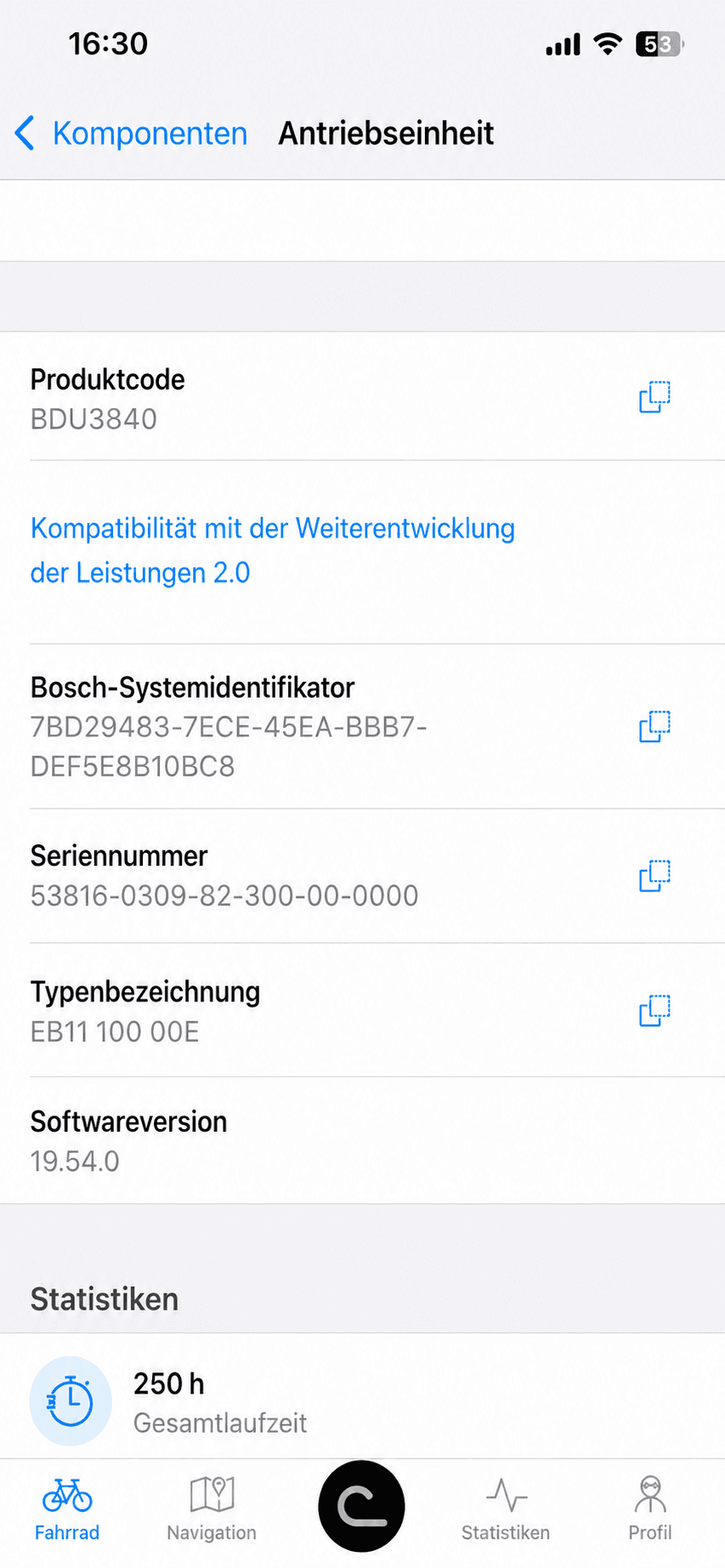 Wo findet man den Produktcode in der Bosch-App
