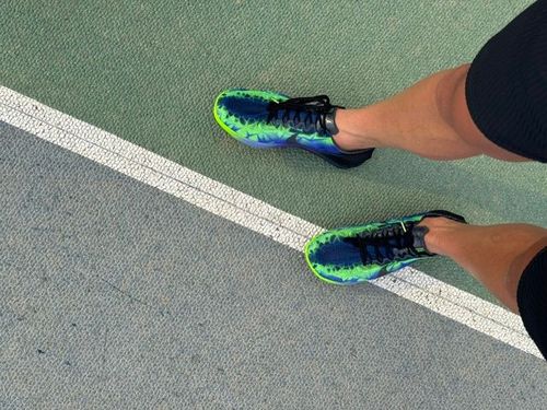 Gabriele con le Nike Dragonfly durante un allenamento